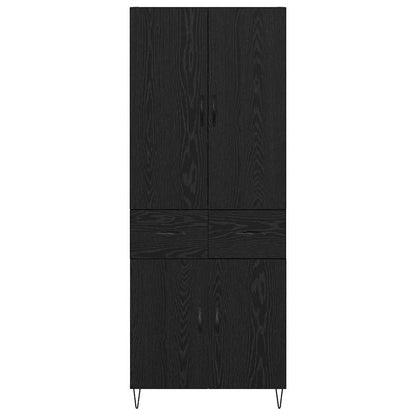 Vysoký Bufet 2 Ks Černý Dub 69,5 X 34 X 180 Cm Kompozitní Dřevo