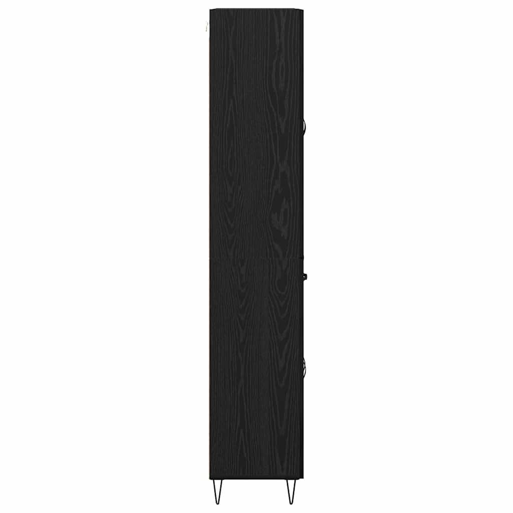 Vysoký Bufet 2 Ks Černý Dub 69,5 X 34 X 180 Cm Kompozitní Dřevo