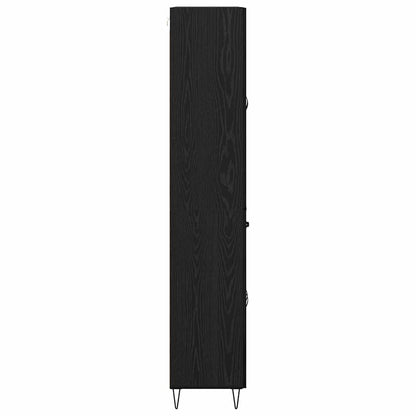Vysoký Bufet 2 Ks Černý Dub 69,5 X 34 X 180 Cm Kompozitní Dřevo