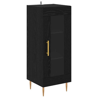 Vysoký Bufet 2 Ks Černý Dub 34,5 X 34 X 180 Cm Kompozitní Dřevo
