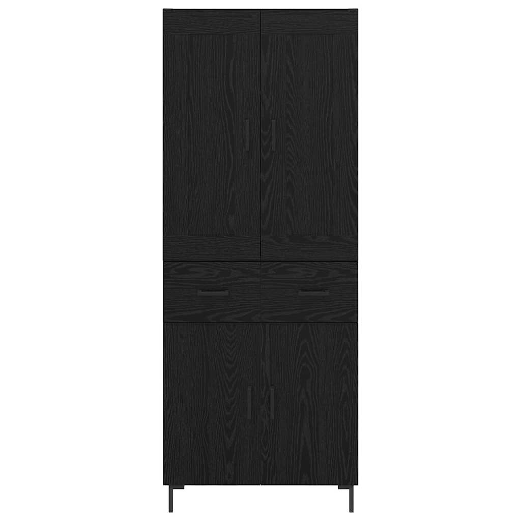 Vysoký Bufet 2 Ks Černý Dub 69,5 X 34 X 180 Cm Kompozitní Dřevo
