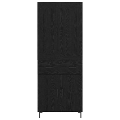Vysoký Bufet 2 Ks Černý Dub 69,5 X 34 X 180 Cm Kompozitní Dřevo