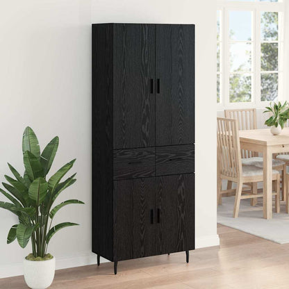 Vysoký Bufet 2 Ks Černý Dub 69,5 X 34 X 180 Cm Kompozitní Dřevo
