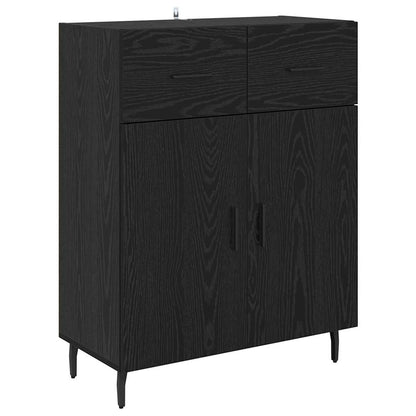 Vysoký Bufet 2 Ks Černý Dub 69,5 X 34 X 180 Cm Kompozitní Dřevo