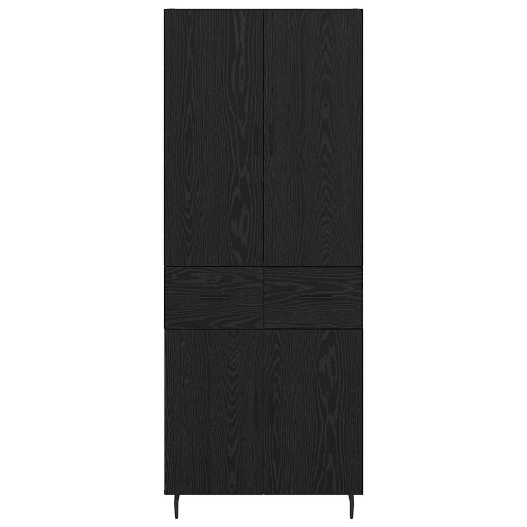 Vysoký Bufet 2 Ks Černý Dub 69,5 X 34 X 180 Cm Kompozitní Dřevo
