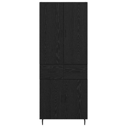 Vysoký Bufet 2 Ks Černý Dub 69,5 X 34 X 180 Cm Kompozitní Dřevo