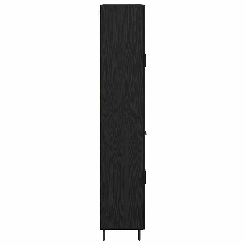 Vysoký Bufet 2 Ks Černý Dub 69,5 X 34 X 180 Cm Kompozitní Dřevo