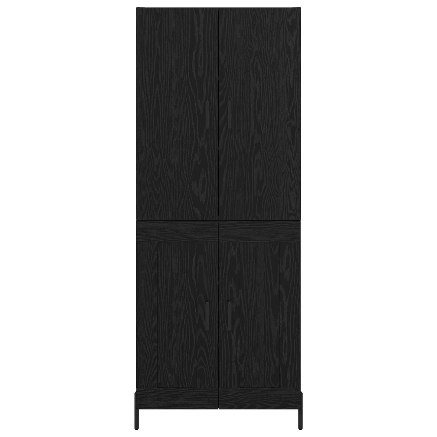 Vysoký Bufet Černý Dub 69,5 X 34 X 180 Cm Kompozitní Dřevo