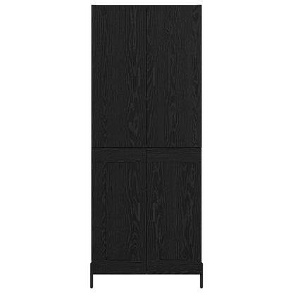 Vysoký Bufet Černý Dub 69,5 X 34 X 180 Cm Kompozitní Dřevo