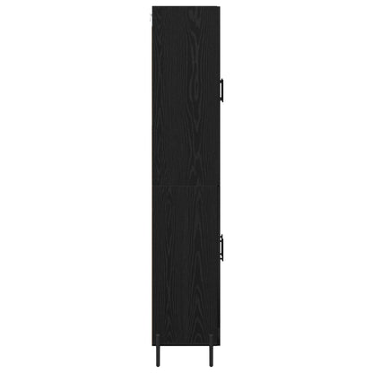 Vysoký Bufet Černý Dub 69,5 X 34 X 180 Cm Kompozitní Dřevo