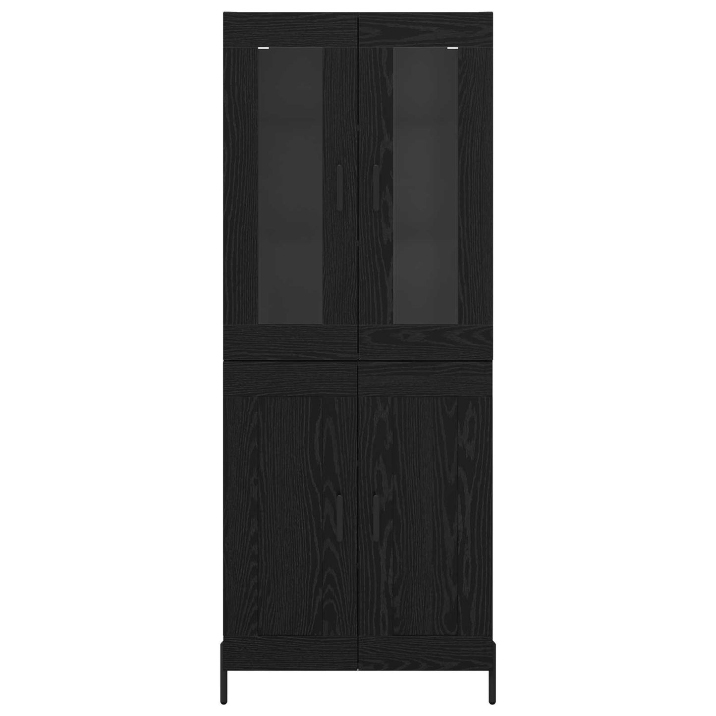 Vysoký Bufet Černý Dub 69,5 X 34 X 180 Cm Kompozitní Dřevo