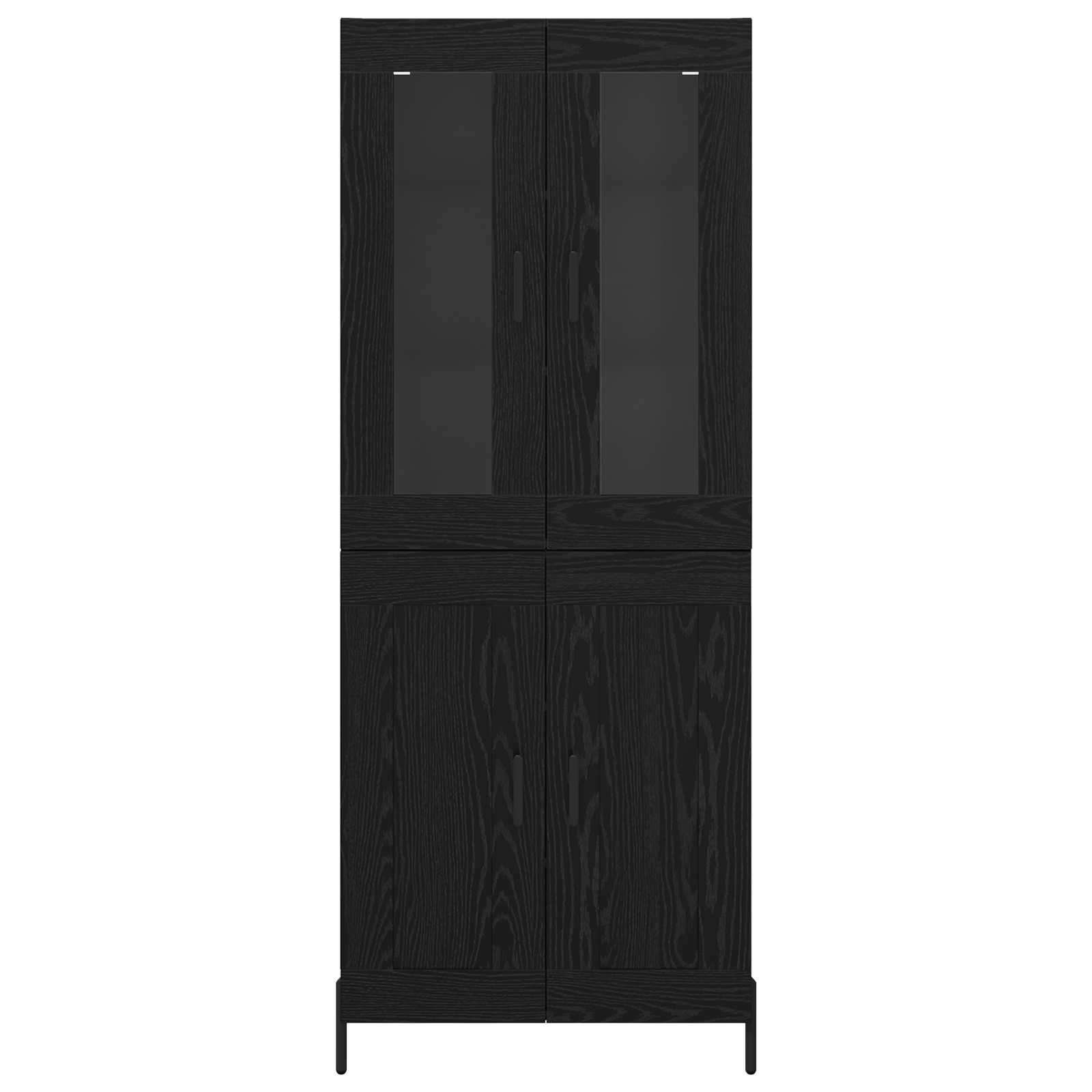 Vysoký Bufet Černý Dub 69,5 X 34 X 180 Cm Kompozitní Dřevo