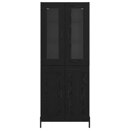 Vysoký Bufet Černý Dub 69,5 X 34 X 180 Cm Kompozitní Dřevo