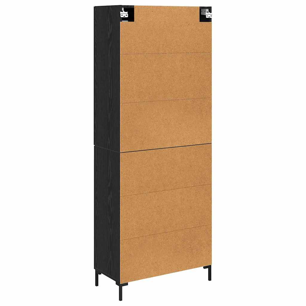 Vysoký Bufet 2 Ks Černý Dub 69,5 X 34 X 180 Cm Kompozitní Dřevo