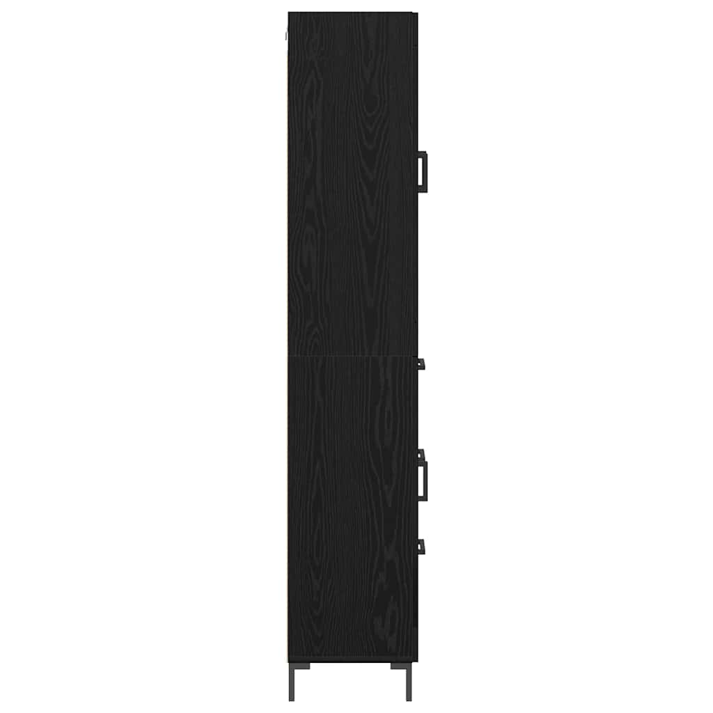 Vysoký Bufet 2 Ks Černý Dub 69,5 X 34 X 180 Cm Kompozitní Dřevo