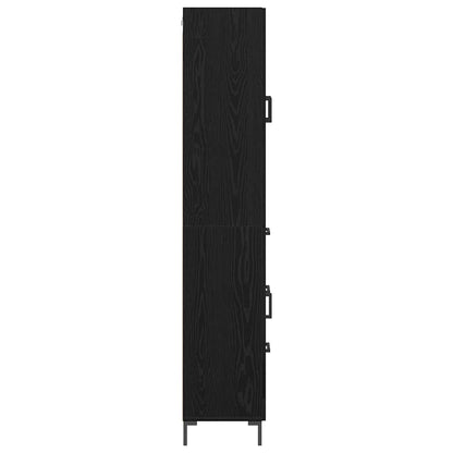 Vysoký Bufet 2 Ks Černý Dub 69,5 X 34 X 180 Cm Kompozitní Dřevo