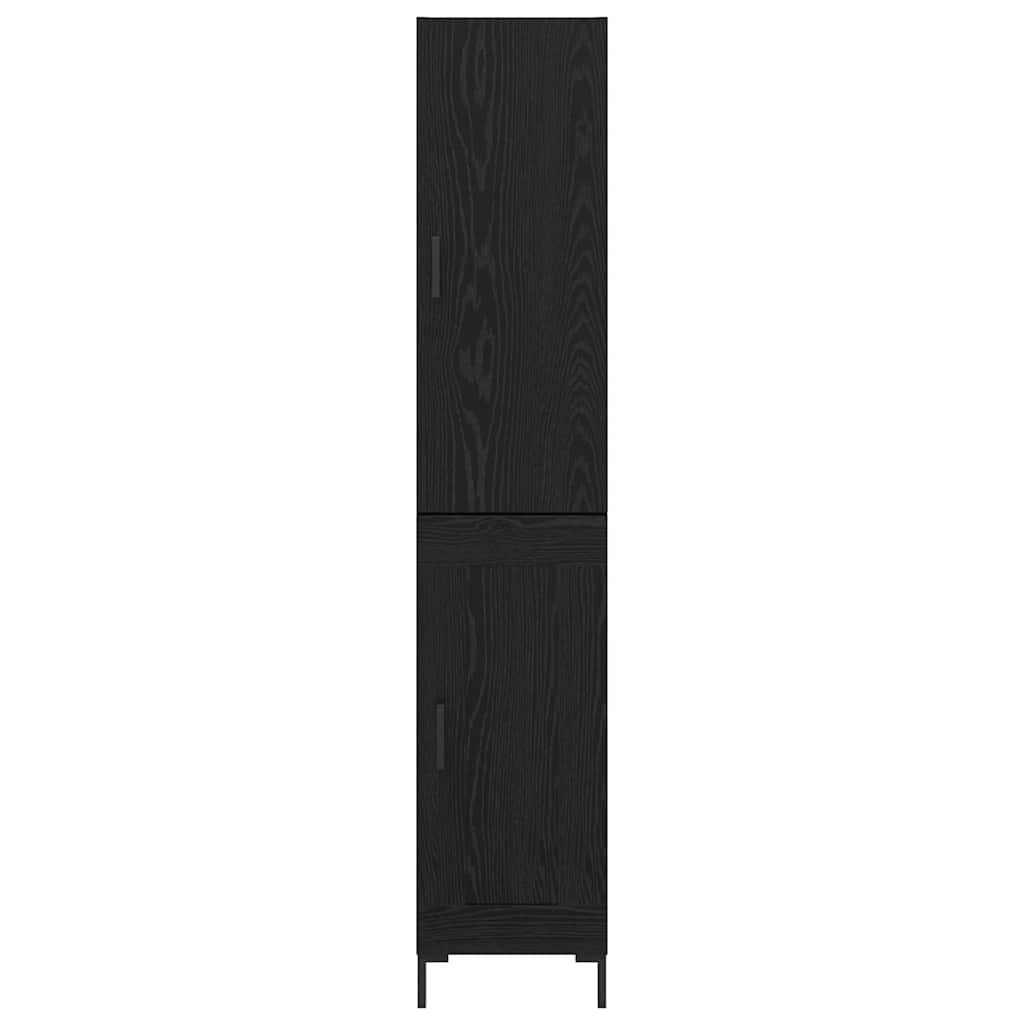 Vysoký Bufet Černý Dub 34,5 X 34 X 180 Cm Kompozitní Dřevo