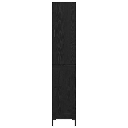 Vysoký Bufet Černý Dub 34,5 X 34 X 180 Cm Kompozitní Dřevo
