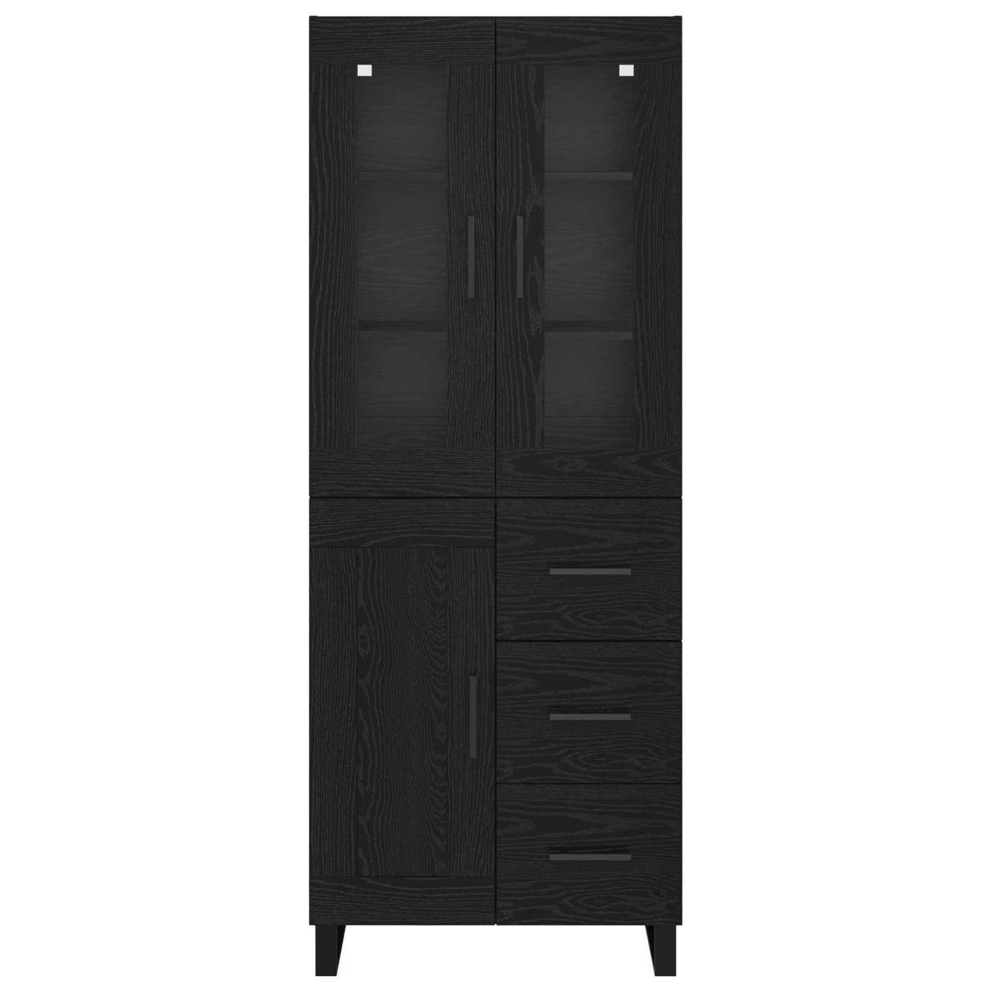 Vysoký Bufet 2 Ks Černý Dub 69,5 X 34 X 180 Cm Kompozitní Dřevo