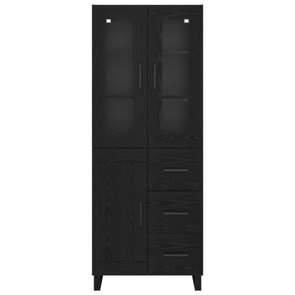 Vysoký Bufet 2 Ks Černý Dub 69,5 X 34 X 180 Cm Kompozitní Dřevo