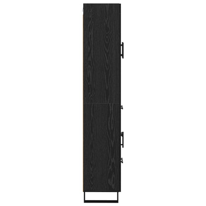 Vysoký Bufet 2 Ks Černý Dub 69,5 X 34 X 180 Cm Kompozitní Dřevo