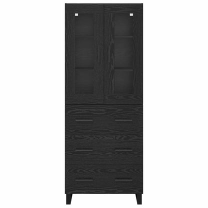 Vysoký Bufet 2 Ks Černý Dub 69,5 X 34 X 180 Cm Kompozitní Dřevo