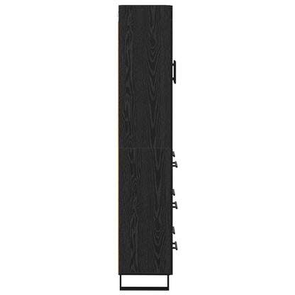 Vysoký Bufet 2 Ks Černý Dub 69,5 X 34 X 180 Cm Kompozitní Dřevo