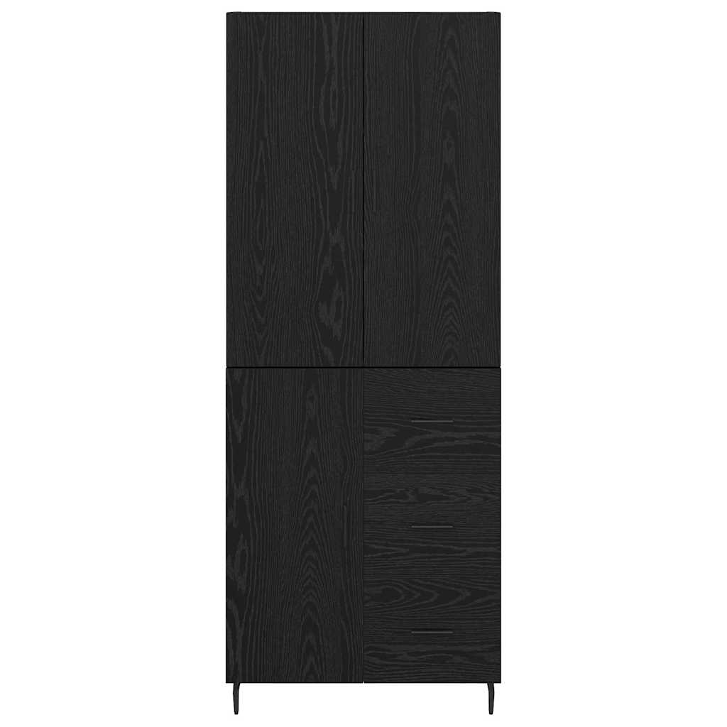 Vysoký Bufet 2 Ks Černý Dub 69,5 X 34 X 180 Cm Kompozitní Dřevo
