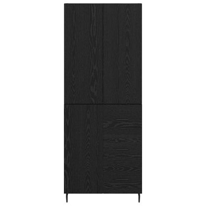Vysoký Bufet 2 Ks Černý Dub 69,5 X 34 X 180 Cm Kompozitní Dřevo