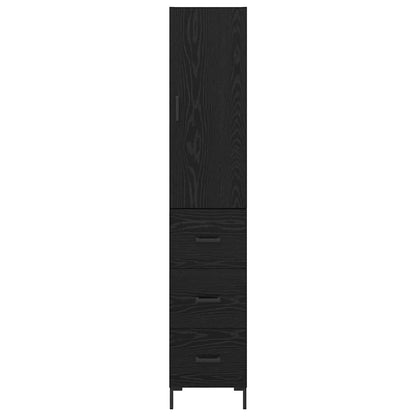 Vysoký Bufet Černý Dub 34,5 X 34 X 180 Cm Kompozitní Dřevo