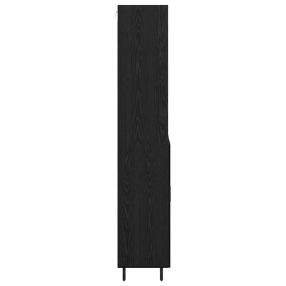 Vysoký Bufet 2 Ks Černý Dub 69,5 X 34 X 180 Cm Kompozitní Dřevo
