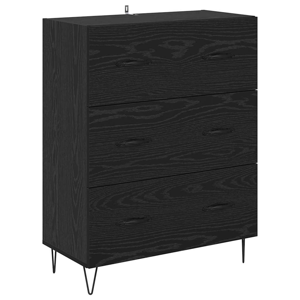 Vysoký Bufet 2 Ks Černý Dub 69,5 X 34 X 180 Cm Kompozitní Dřevo