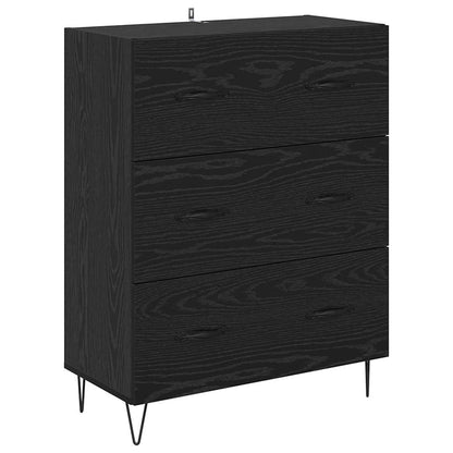 Vysoký Bufet 2 Ks Černý Dub 69,5 X 34 X 180 Cm Kompozitní Dřevo