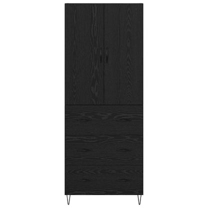 Vysoký Bufet 2 Ks Černý Dub 69,5 X 34 X 180 Cm Kompozitní Dřevo