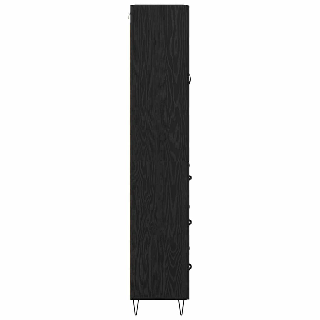 Vysoký Bufet 2 Ks Černý Dub 69,5 X 34 X 180 Cm Kompozitní Dřevo