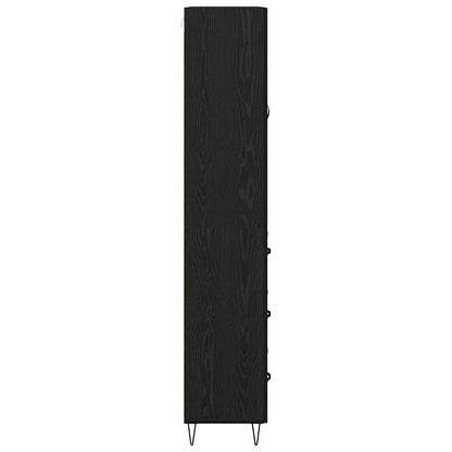 Vysoký Bufet 2 Ks Černý Dub 69,5 X 34 X 180 Cm Kompozitní Dřevo
