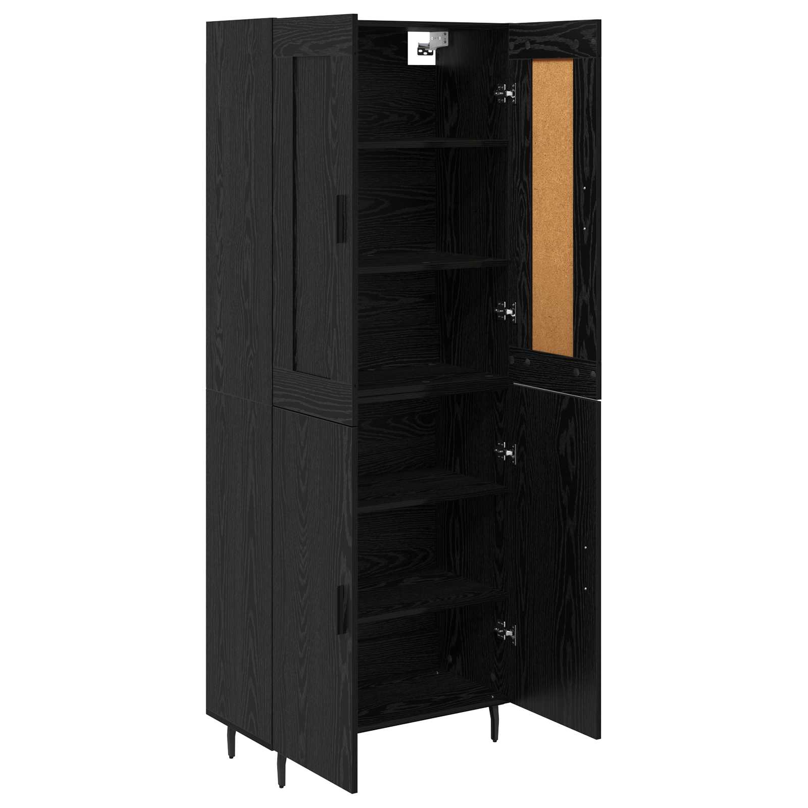 Vysoký Bufet 2 Ks Černý Dub 69,5 X 34 X 180 Cm Kompozitní Dřevo