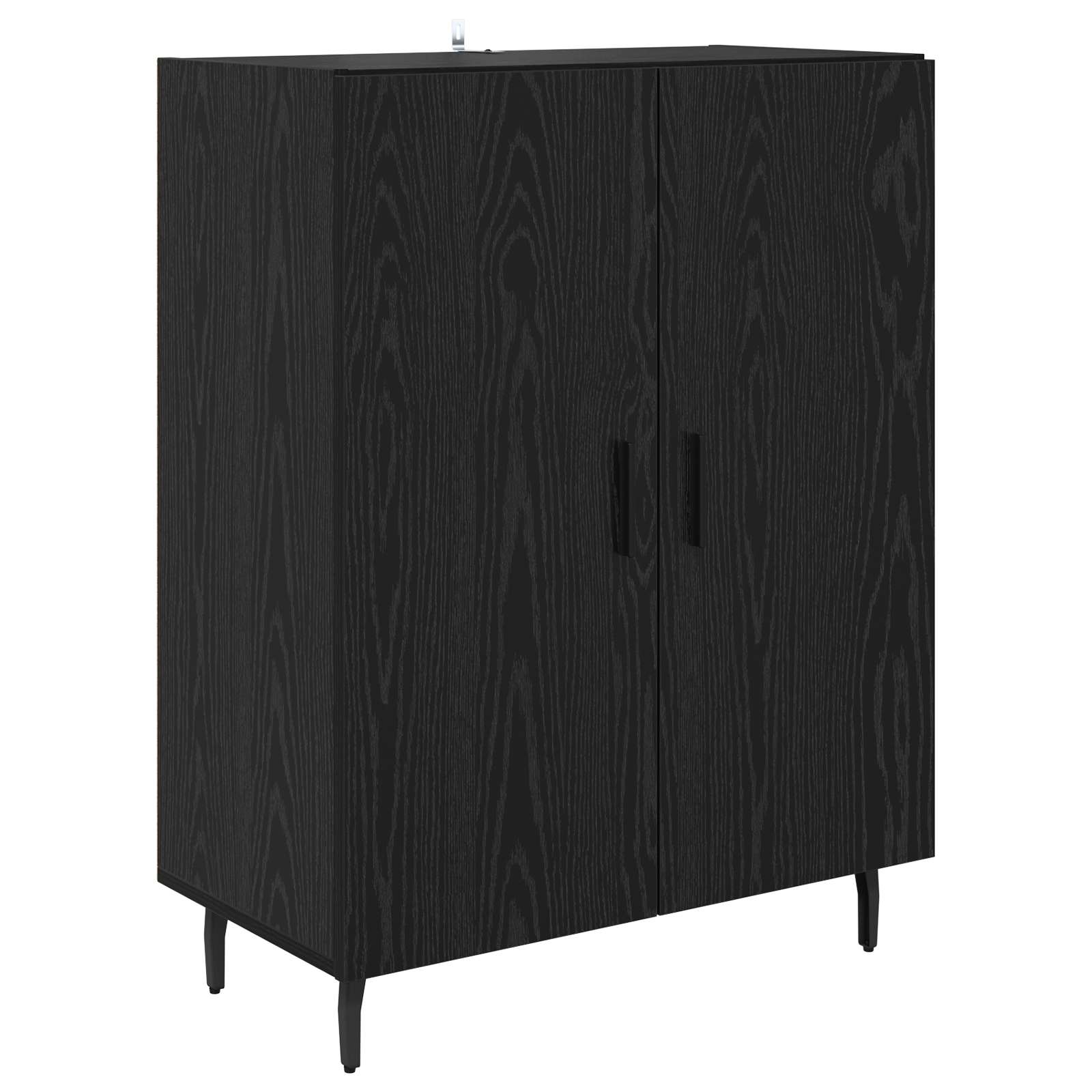 Vysoký Bufet 2 Ks Černý Dub 69,5 X 34 X 180 Cm Kompozitní Dřevo