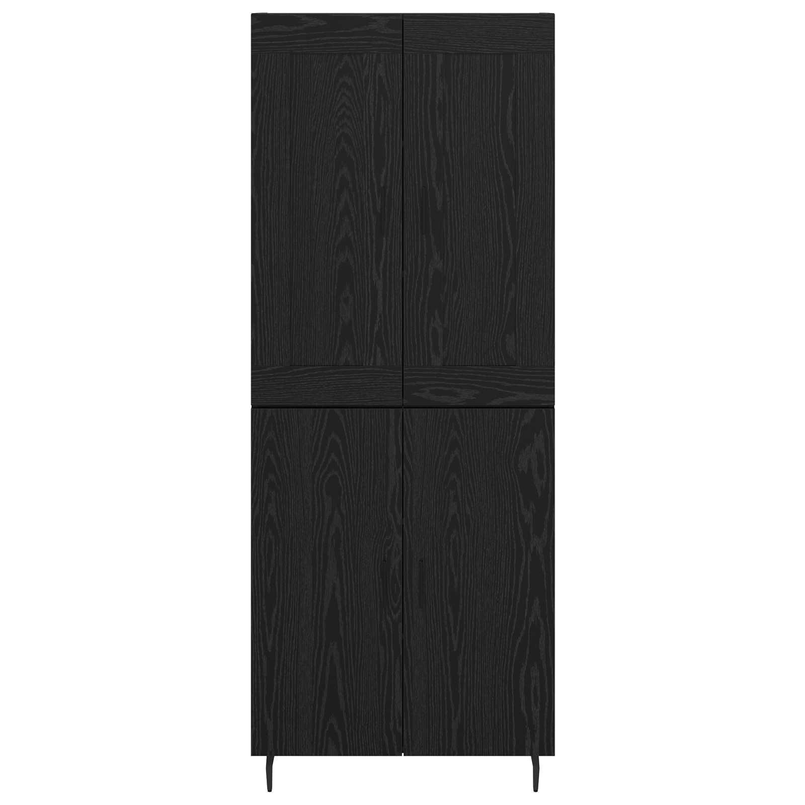 Vysoký Bufet 2 Ks Černý Dub 69,5 X 34 X 180 Cm Kompozitní Dřevo