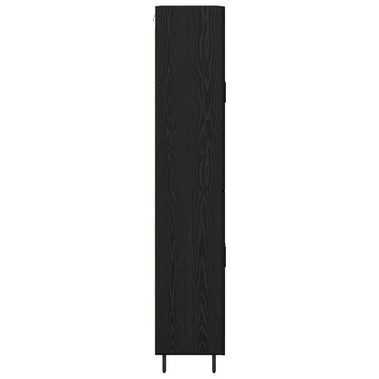 Vysoký Bufet 2 Ks Černý Dub 69,5 X 34 X 180 Cm Kompozitní Dřevo