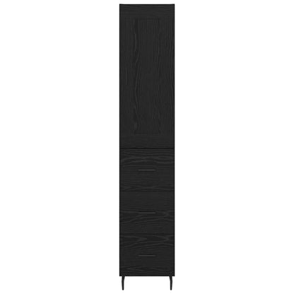 Vysoký Bufet Černý Dub 34,5 X 34 X 180 Cm Kompozitní Dřevo