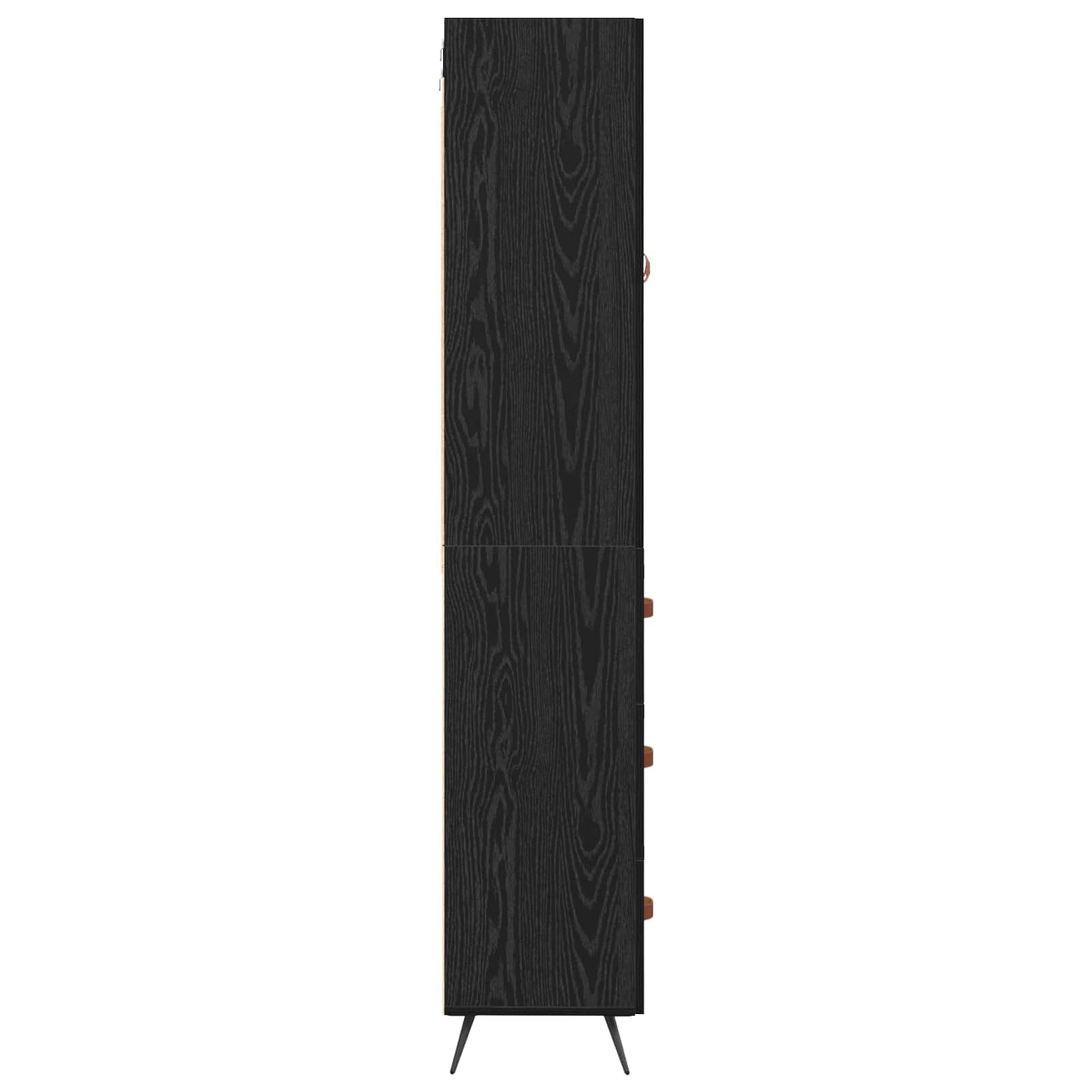 Vysoký Bufet Černý Dub 69,5 X 34 X 180 Cm Kompozitní Dřevo