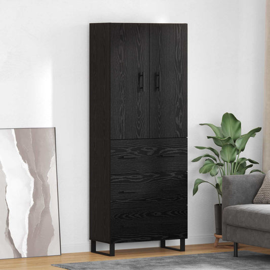 Vysoký Bufet 2 Ks Černý Dub 69,5 X 34 X 180 Cm