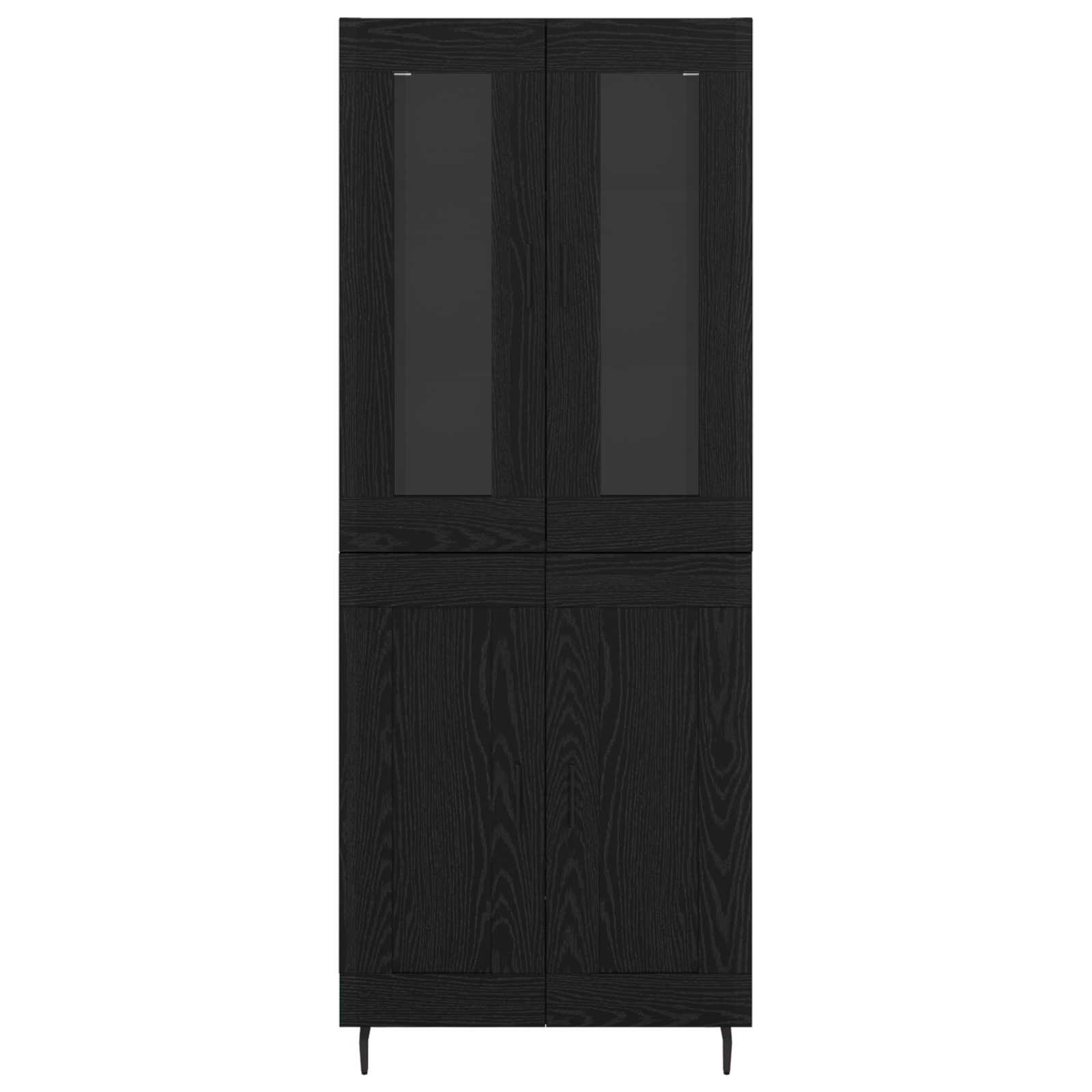 Vysoký Bufet 2 Ks Černý Dub 69,5 X 34 X 180 Cm Kompozitní Dřevo