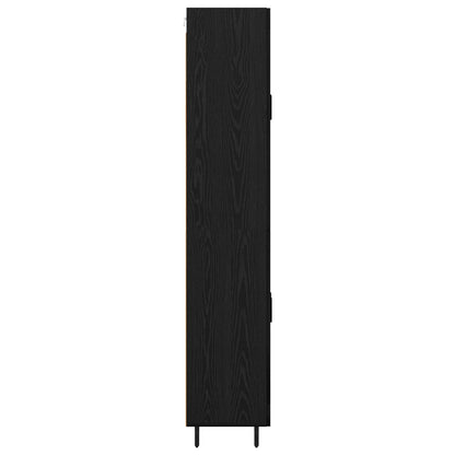 Vysoký Bufet 2 Ks Černý Dub 69,5 X 34 X 180 Cm Kompozitní Dřevo