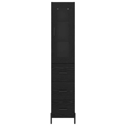 Vysoký Bufet Černý Dub 34,5 X 34 X 180 Cm Kompozitní Dřevo