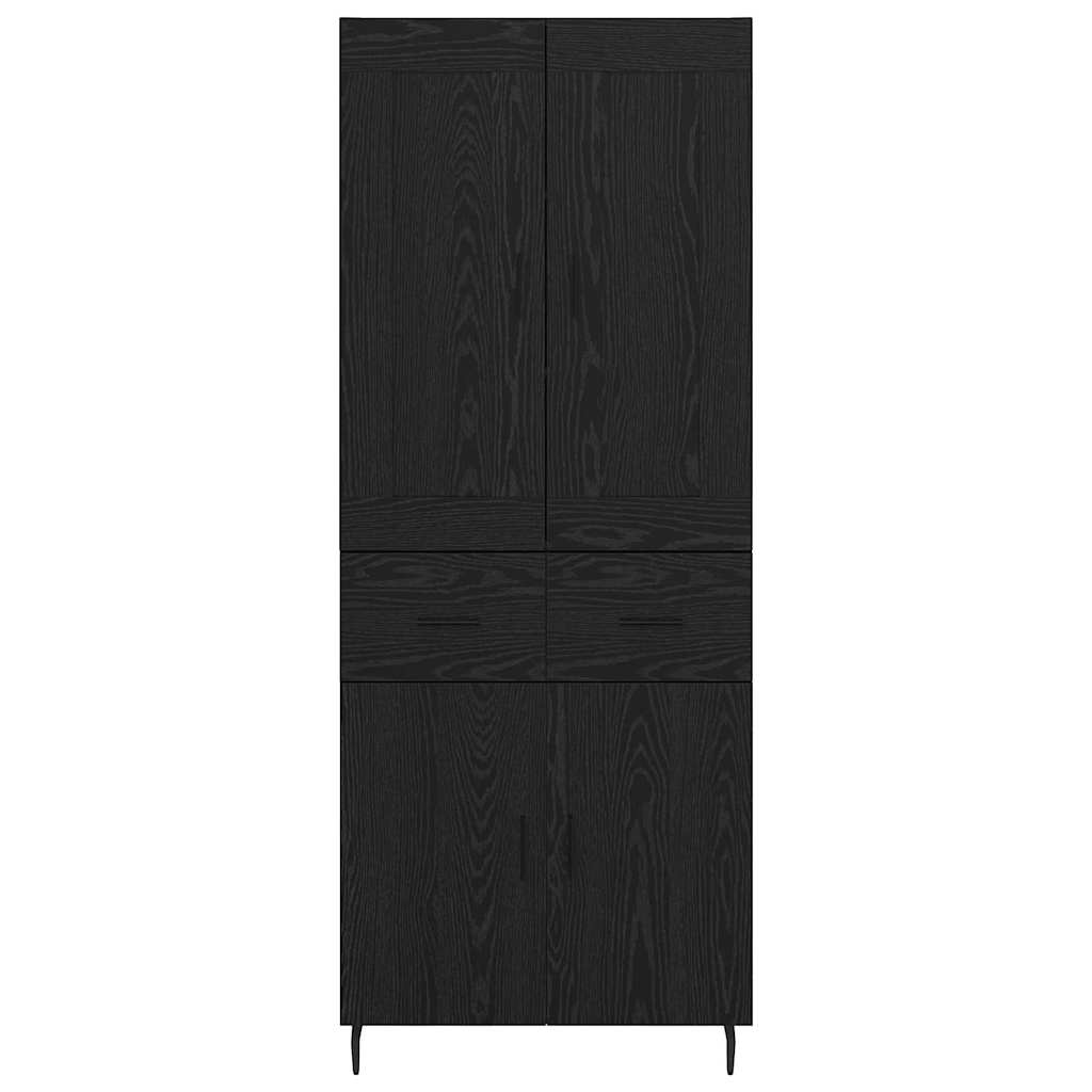 Vysoký Bufet 2 Ks Černý Dub 69,5 X 34 X 180 Cm Kompozitní Dřevo