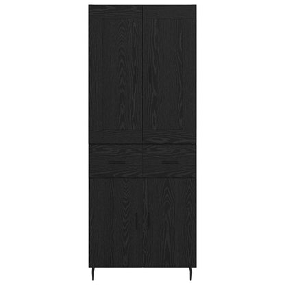 Vysoký Bufet 2 Ks Černý Dub 69,5 X 34 X 180 Cm Kompozitní Dřevo