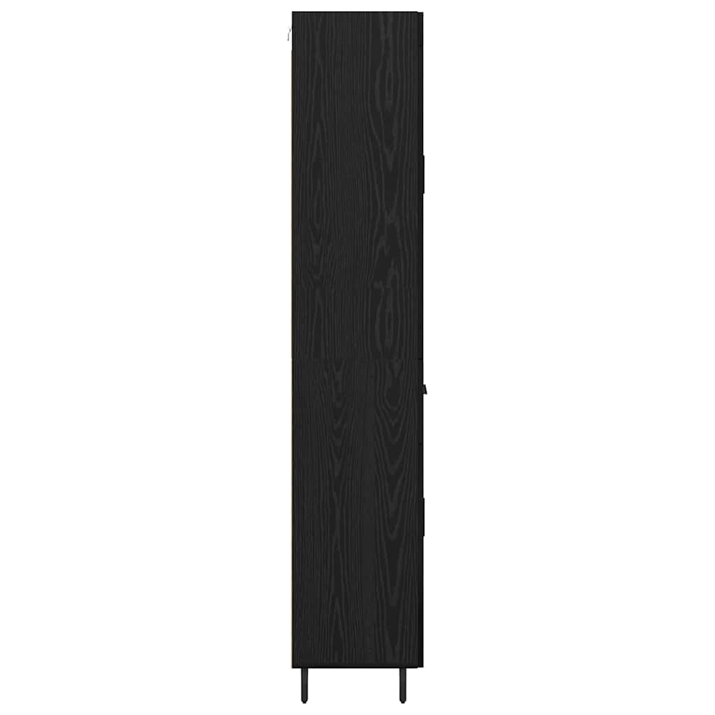 Vysoký Bufet 2 Ks Černý Dub 69,5 X 34 X 180 Cm Kompozitní Dřevo