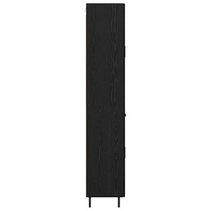 Vysoký Bufet 2 Ks Černý Dub 69,5 X 34 X 180 Cm Kompozitní Dřevo